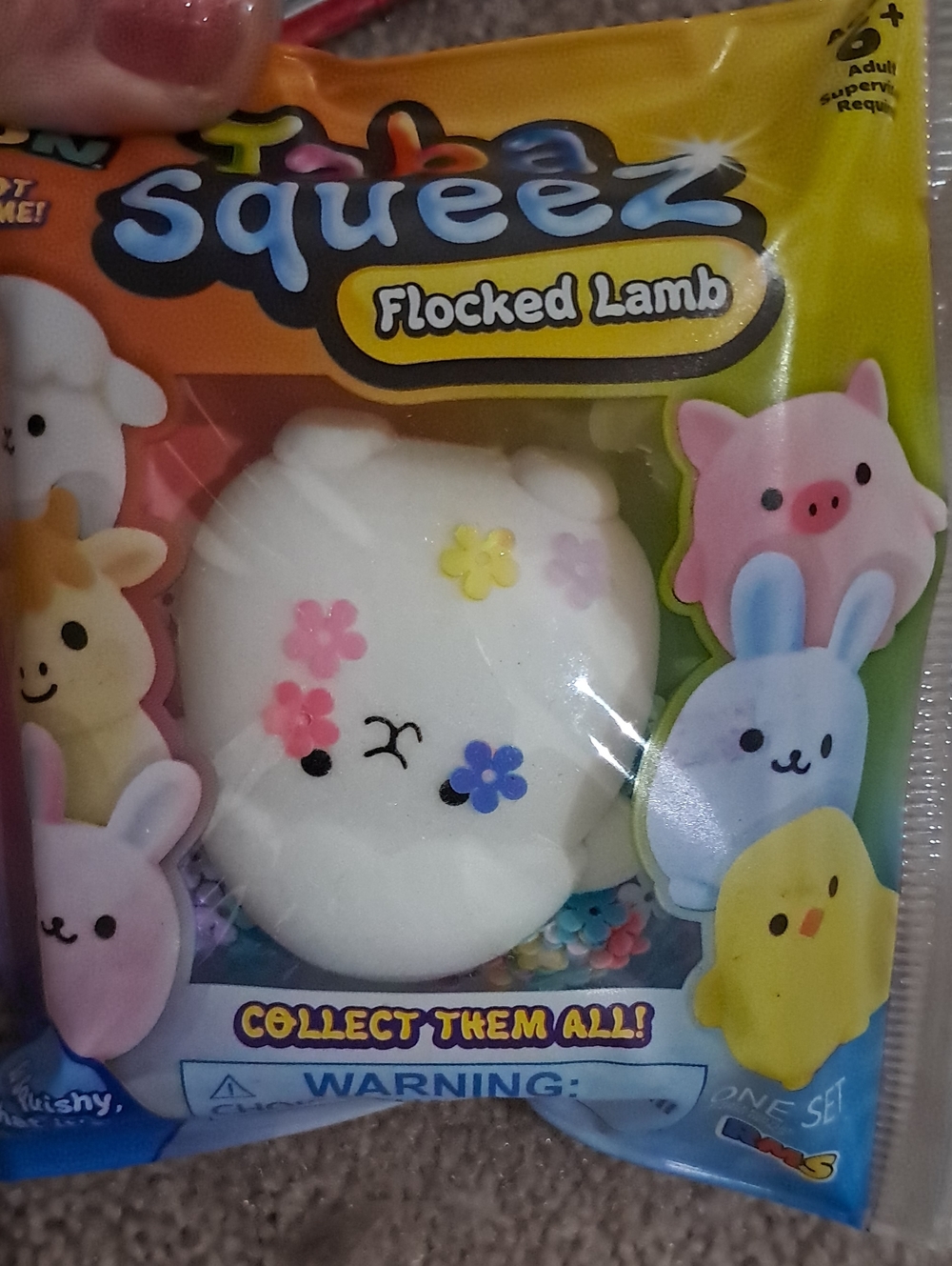 J.W. Tabacchi White Flocked Lamb Squeez Toy